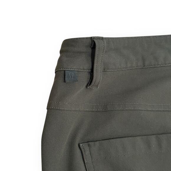 Lululemon ABC Pants Mens 32x27 Army Green Slim-Fit 5 Pocket Pant Warpstreme Golf - Picture 3 of 10